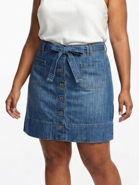 Baccini 70s Retro Utility Button Front Denim Mini Skirt 16